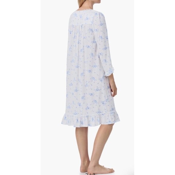 Eileen West Knee Length Floral Knee Length Robe With Pockets L - Picture 2 of 5